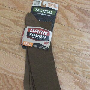 Darn Tough Tactical Mens Over The Calf Ultra Light Non-Cushion Socks Brown XXL